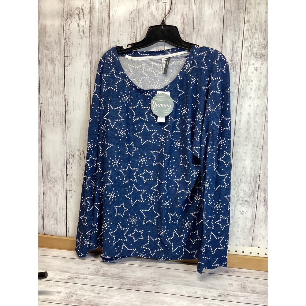Jaclyn Intimates Long Sleeve Plus Size 2X Tunic for Women Blue NWT